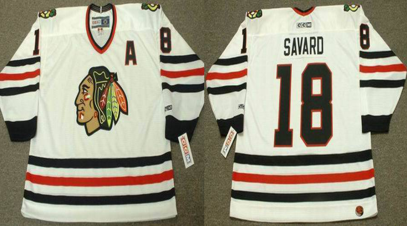 2019 Men Chicago Blackhawks #18 Savard white CCM NHL jerseys
